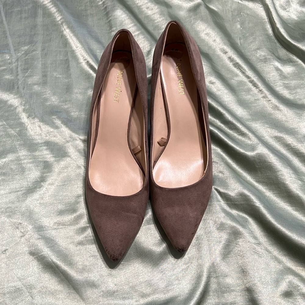 Tan Suede Nine West 2 inch heels
